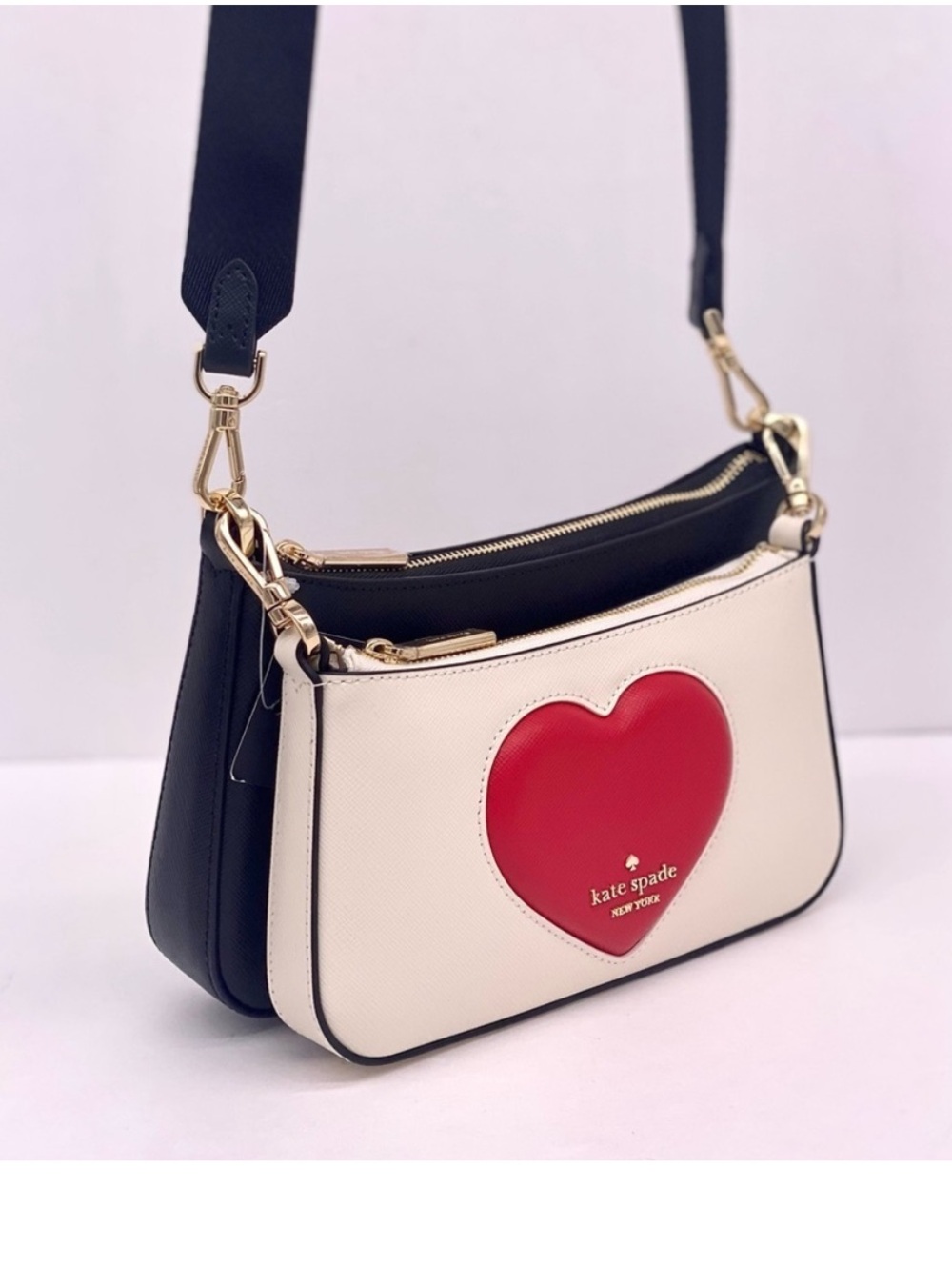 Kate Spade 2 in 1 Duet Puffy Heart Crossbody Bag NWT - Picture 9 of 14